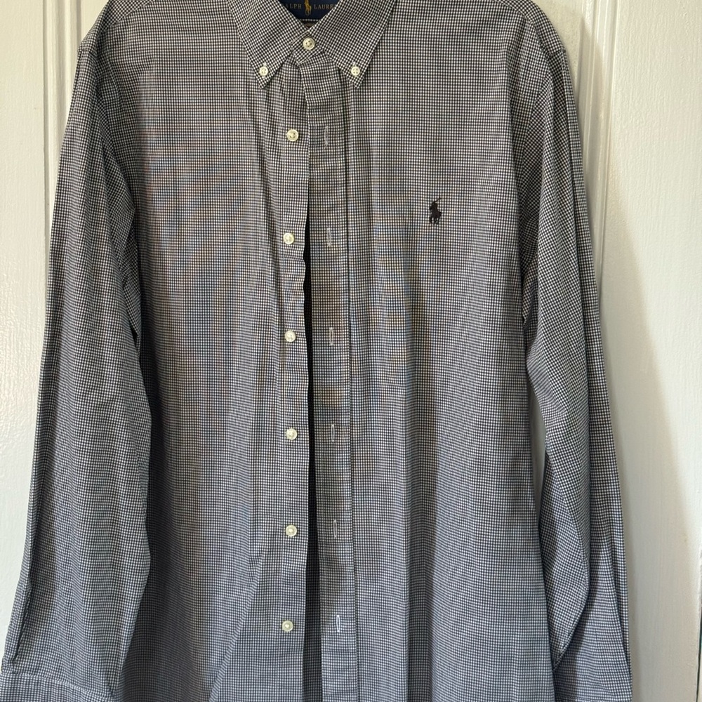 Polo by Ralph Lauren Men's Gray Patterned Shirt